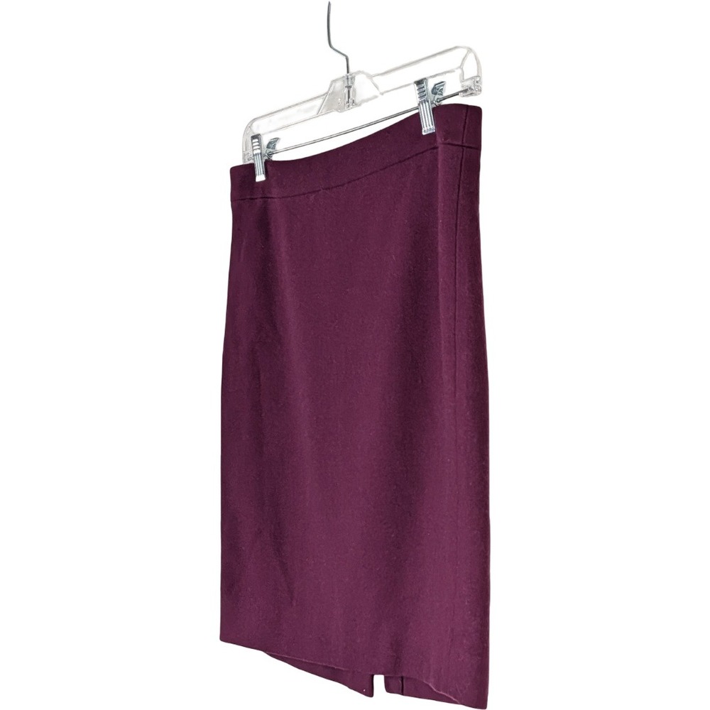 J.Crew The Pencil Skirt Women‎ 2 Burgundy Wool Blend Professional Office - Picture 3 of 10
